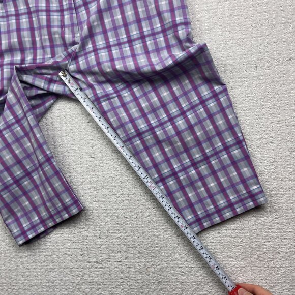 Adidas Capri Pants Womens Plaid Mid Rise Climalite Golf Athletic Casual Read - Picture 8 of 13
